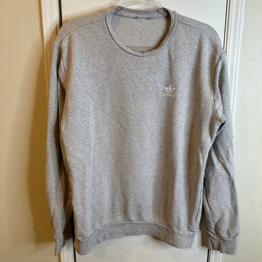 Adidas Originals Trefoil Speckled Sweatshirt Grey HK2920 Mens Medium